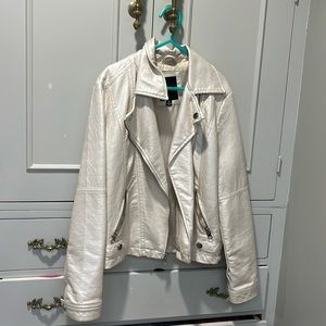 Youth cream leather jacket
